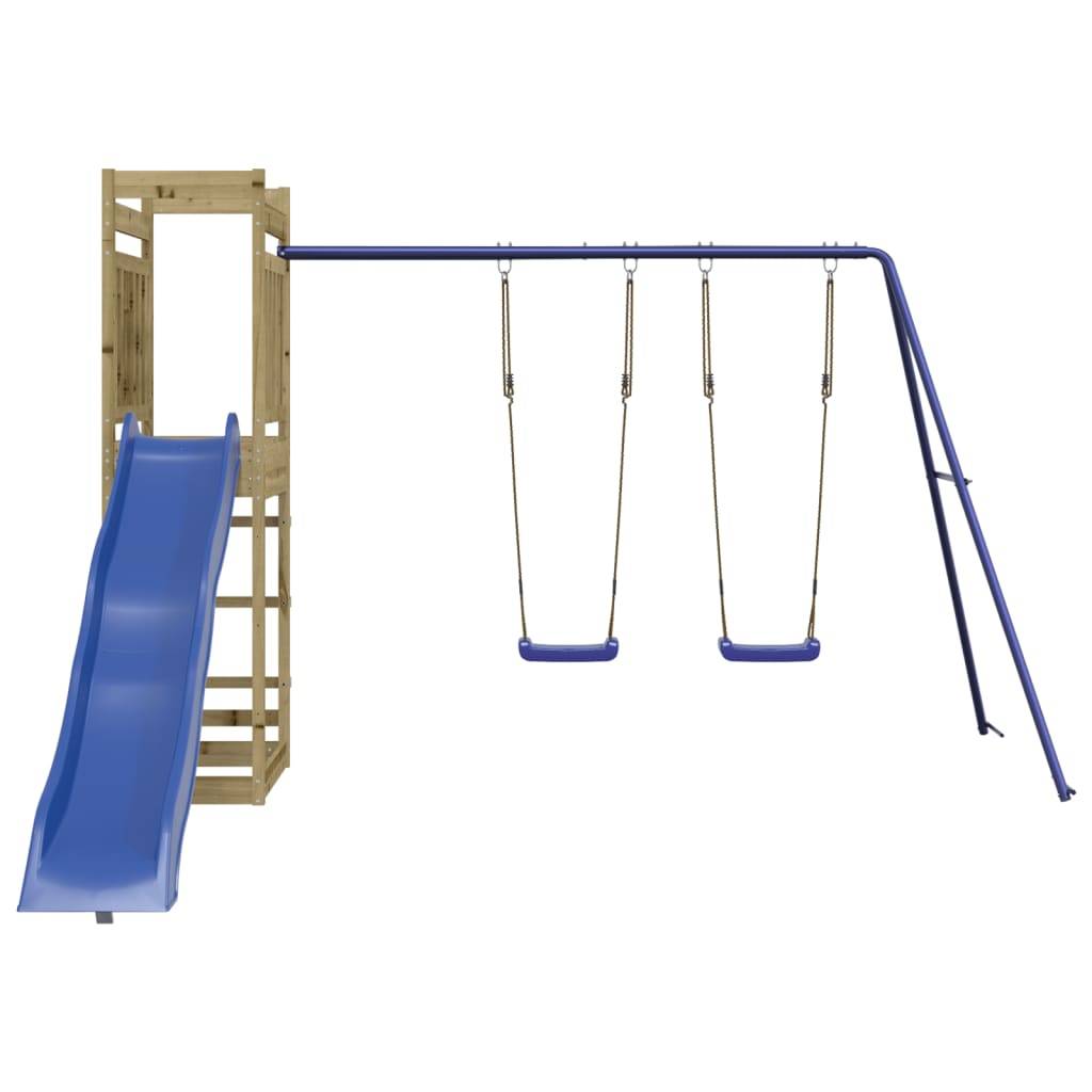 Helloshop26 - Aire de jeux d'extérieur balançoires toboggan portiques robuste jeux jardin 314 x 349 x 207 cm bois de pin imprégné - Imagen 2