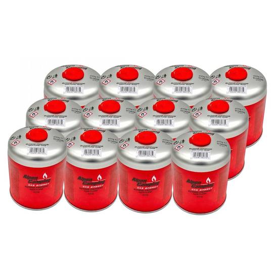 Pack 12 Cartouches de gaz 450g Butane propane Valve 7/16 EN417 Réchaud Brûleur Lampe Grill Alpen Camping - Image 1