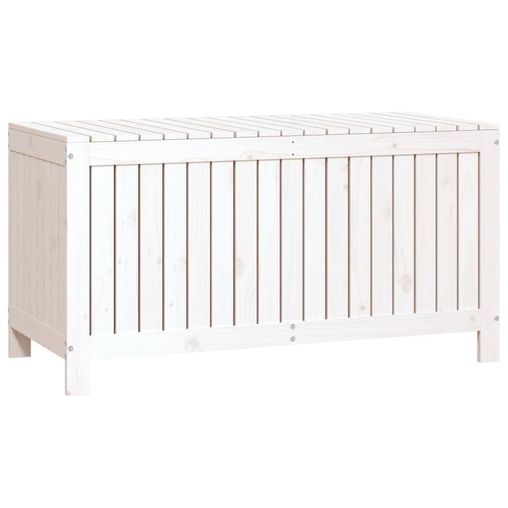 Boîte de Rangement de Jardin en Bois de Pin Massif avec Couvercle à Vérin pour Terrasse Blanc 121 cm – ComfortXL Outdoor Living - Image 5