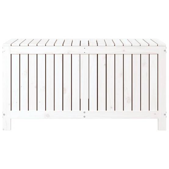 Boîte de Rangement de Jardin en Bois de Pin Massif avec Couvercle à Vérin pour Terrasse Blanc 121 cm – ComfortXL Outdoor Living - Image 6