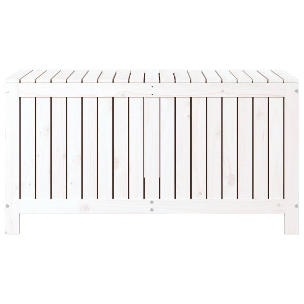 Boîte de Rangement de Jardin en Bois de Pin Massif avec Couvercle à Vérin pour Terrasse Blanc 121 cm – ComfortXL Outdoor Living - Image 6
