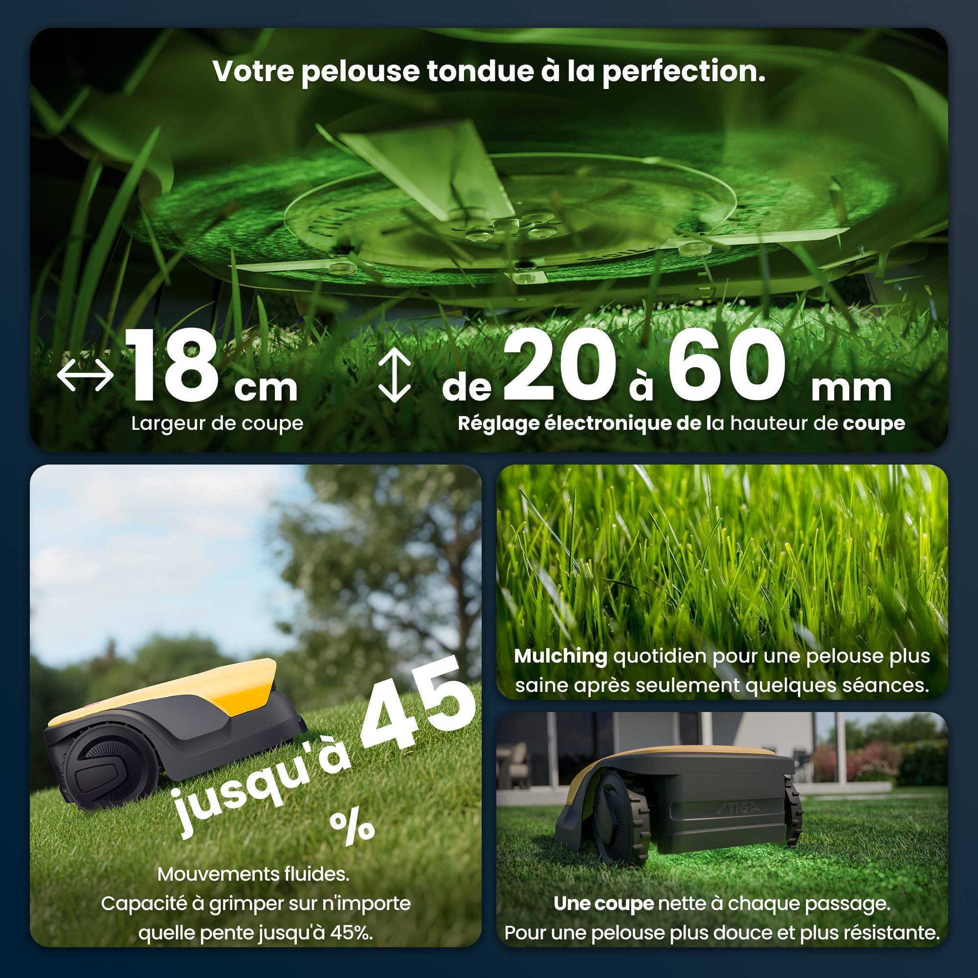 Stiga - Robot tondeuse A 15v a autonome, Batterie 5 Ah, Caméra IA, jusqu'à 1 500 m² - STIGA - Image 3