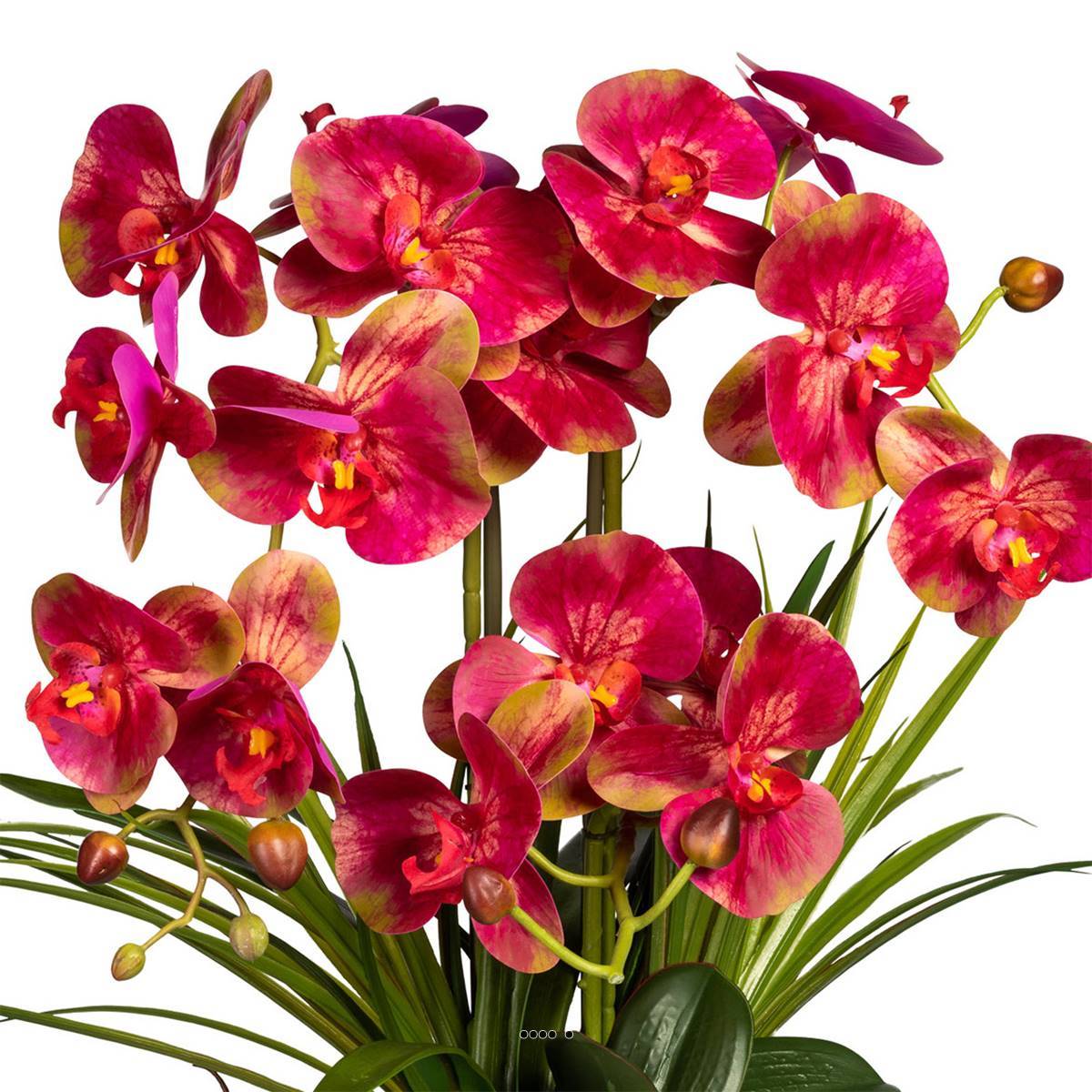 Artificielles - Orchidée factice 3 hampes vase céramique H58cm touché réel Rose beauty - couleur: Rose beauty - Imagen 3