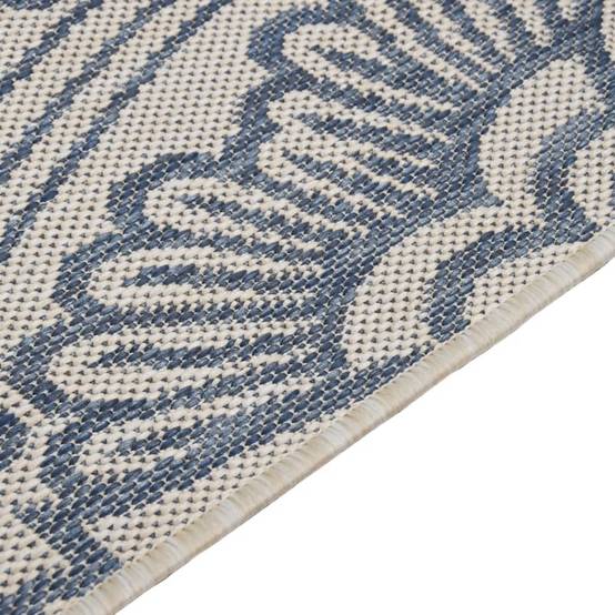 Tapis extérieur - Tapis à tissage plat d'extérieur - Tapis de jardin 200x280 cm Motif bleu - Image 4