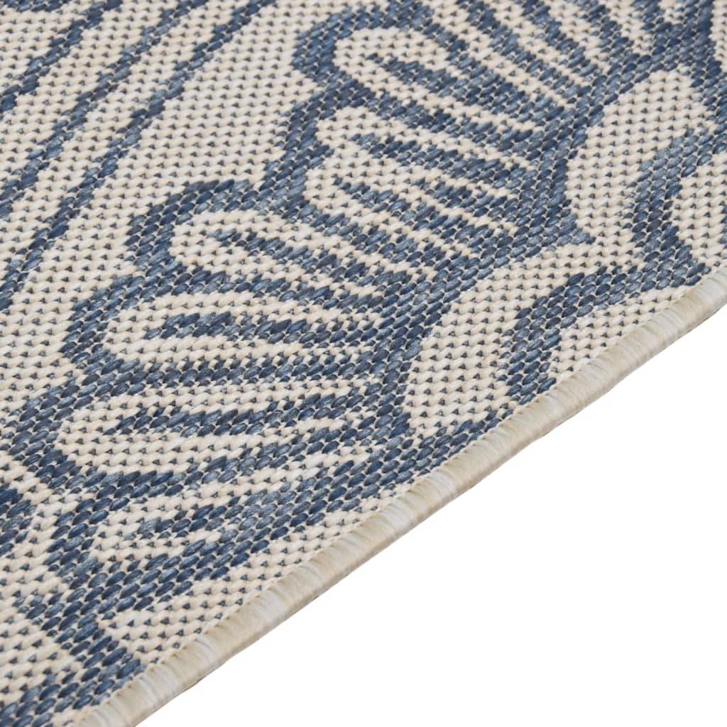 Tapis extérieur - Tapis à tissage plat d'extérieur - Tapis de jardin 200x280 cm Motif bleu - Image 4