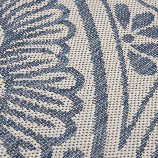 Tapis extérieur - Tapis à tissage plat d'extérieur - Tapis de jardin 200x280 cm Motif bleu - Image 5
