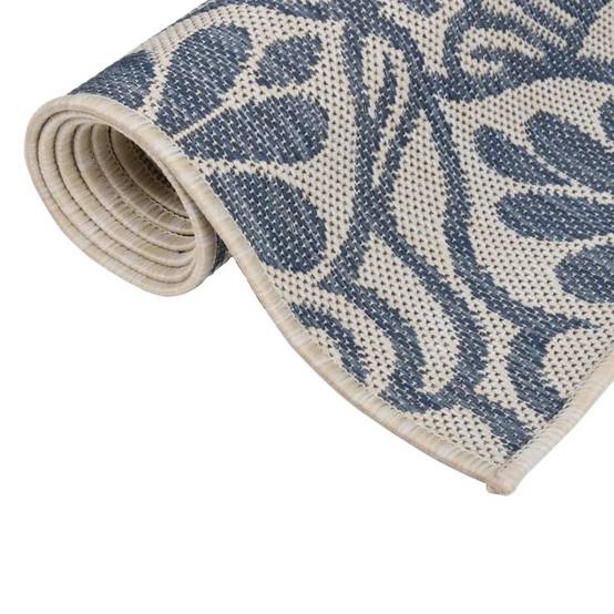 Tapis extérieur - Tapis à tissage plat d'extérieur - Tapis de jardin 200x280 cm Motif bleu - Image 3