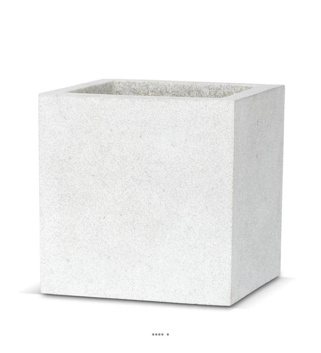 Artificielles - Bac en pures Fibres Mora Ext. Cube L 50 x 50 x H50 cm Gris Clair - dimhaut: H 50 cm - couleur: Gris ciment