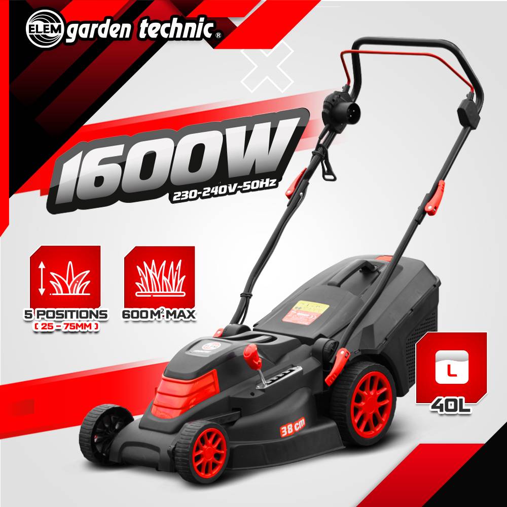 Elem Garden Technic - Tondeuse à gazon électrique 1600W - 38CM - Elem Garden - Image 2