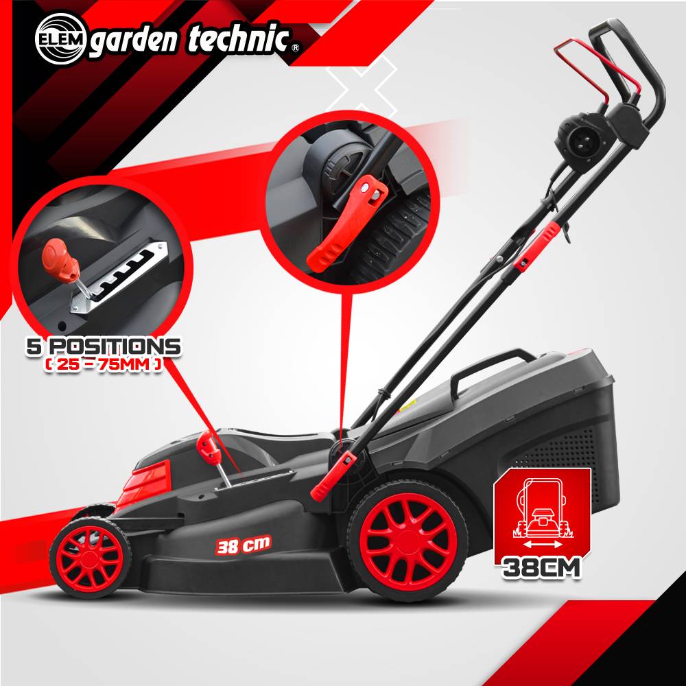 Elem Garden Technic - Tondeuse à gazon électrique 1600W - 38CM - Elem Garden - Image 3