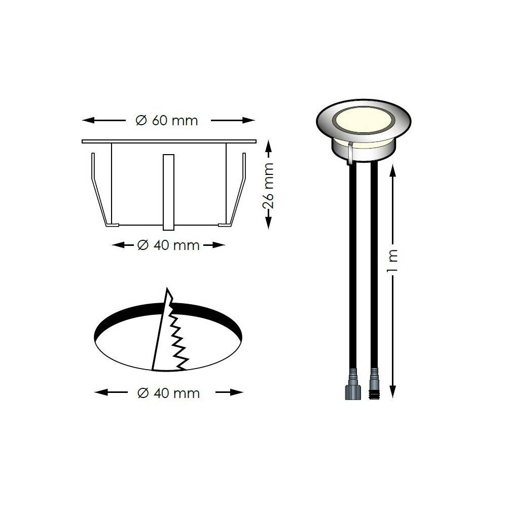 Decklinea - 10 Spots LED à Encastrer - Blanc Chaud - Transformateur 30W - SIROS - Plug & Play - Dimmable - Imagen 3