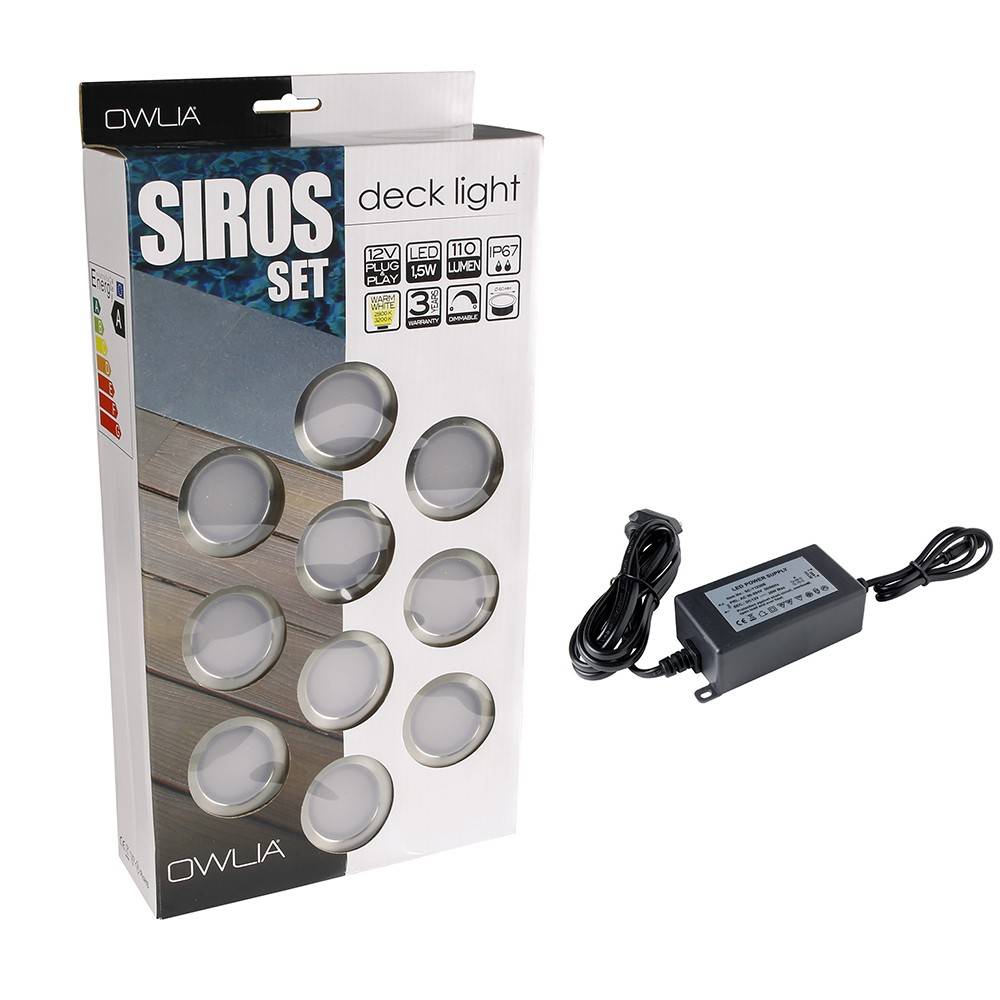 Decklinea - 10 Spots LED à Encastrer - Blanc Chaud - Transformateur 30W - SIROS - Plug & Play - Dimmable - Imagen 1