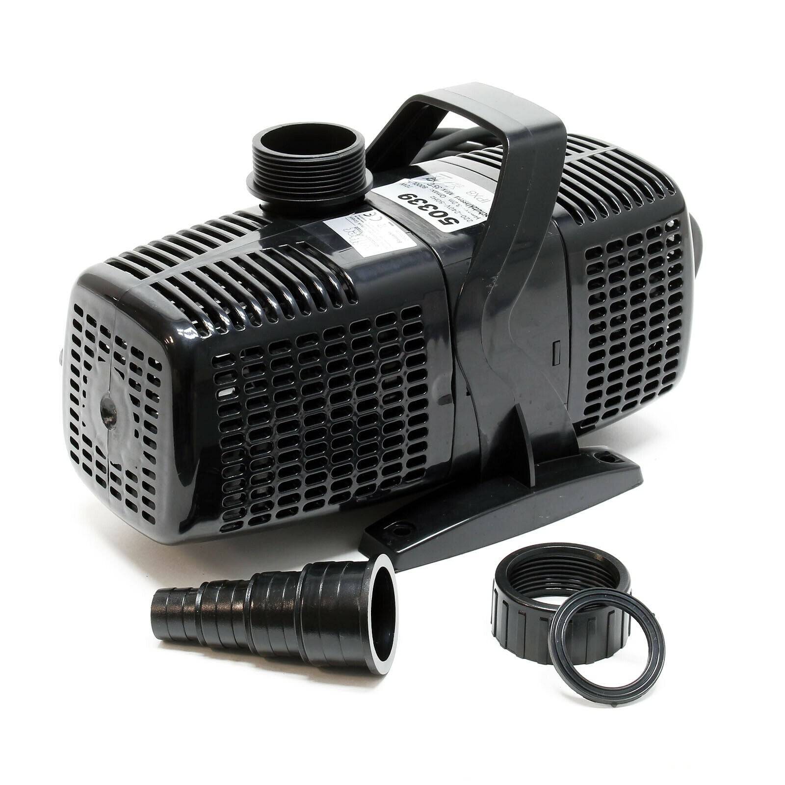 Helloshop26 - Pompe à eau de bassin filtre filtration cours d'eau eco aquarium petit étang eco 8000 litres par heure 70 watts - Imagen 2