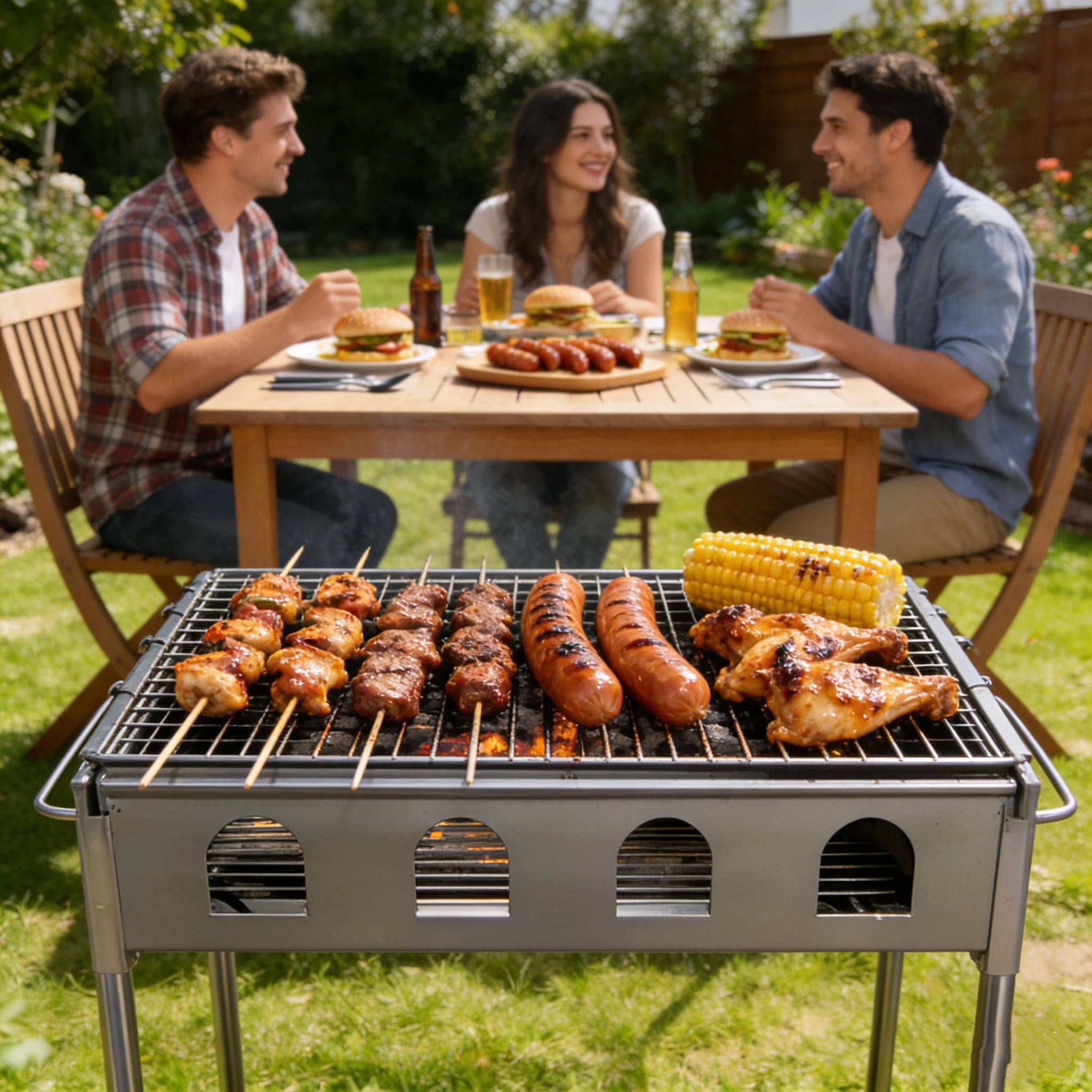Barbecue compact portable 70*38*70cm charbon, pique-nique camping jardin - Image 5