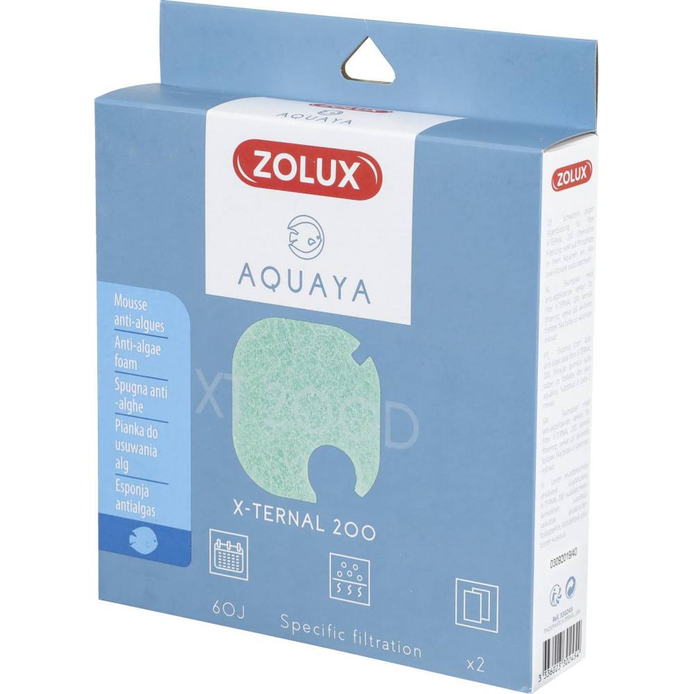 Zolux - Filtre pour pompe x-ternal 200, filtre XT 200 D mousse anti algues x2. pour aquarium. - Image 2