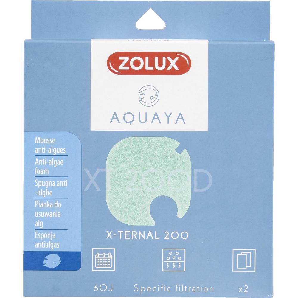 Zolux - Filtre pour pompe x-ternal 200, filtre XT 200 D mousse anti algues x2. pour aquarium. - Image 1