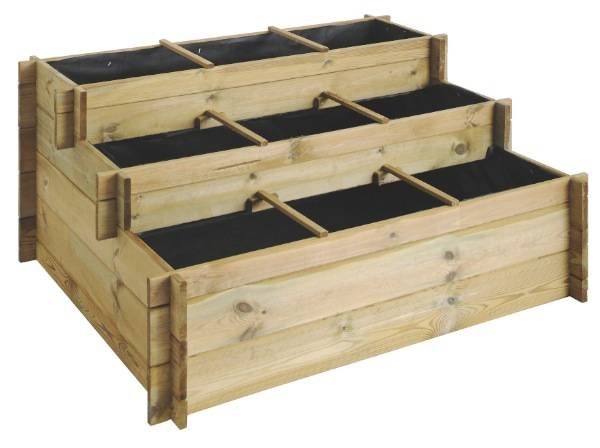 Jardipolys - Carré potager 3 étages bois autoclave - 371L Jardipolys