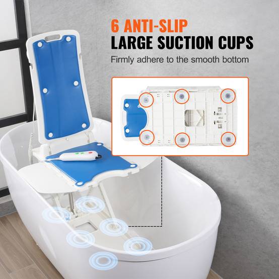Vevor - VEVOR Élévateur de bain électrique, 77-507 mm, supporte 140,6 kg, inclinaison 45°, pour personnes âgées/patients. - Image 5
