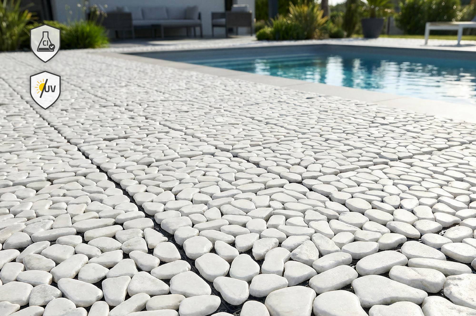 Casanoov Lot de 12 dalles clipsables terrasse OSSA galets blancs 30x30cm - Image 6