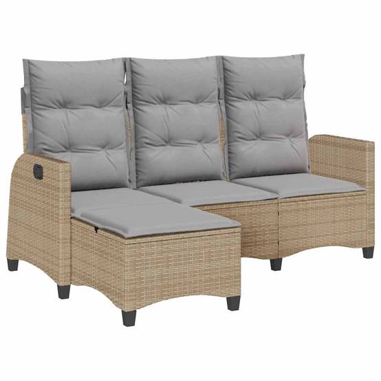 Grand Salon Angle Inclinable L Polyrotin Beige & Mécanisme Ajustable pour Relax sur le Patio Gris – ComfortXL Outdoor Living - Imagen 2