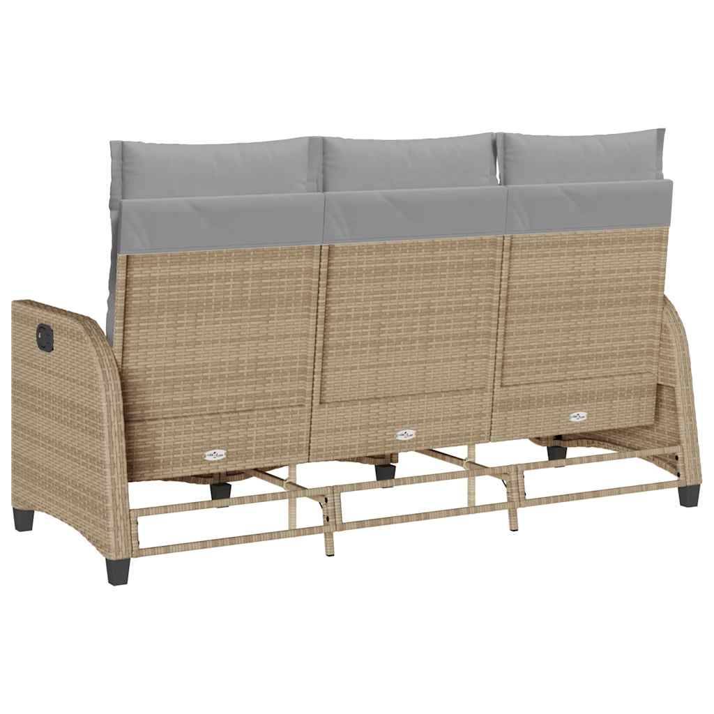 Grand Salon Angle Inclinable L Polyrotin Beige & Mécanisme Ajustable pour Relax sur le Patio Gris – ComfortXL Outdoor Living - Imagen 7