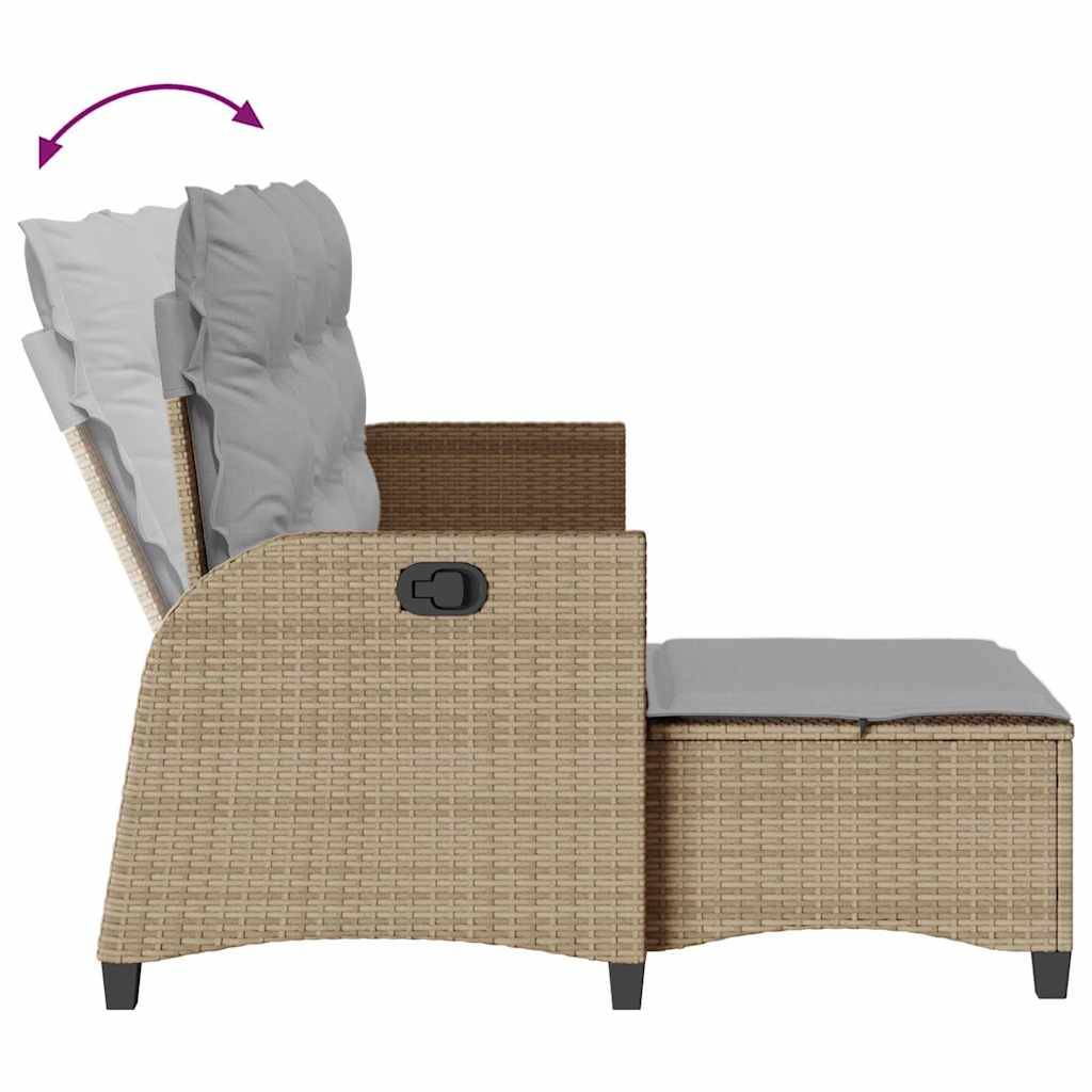 Grand Salon Angle Inclinable L Polyrotin Beige & Mécanisme Ajustable pour Relax sur le Patio Gris – ComfortXL Outdoor Living - Imagen 8