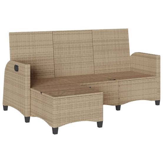 Grand Salon Angle Inclinable L Polyrotin Beige & Mécanisme Ajustable pour Relax sur le Patio Gris – ComfortXL Outdoor Living - Imagen 4