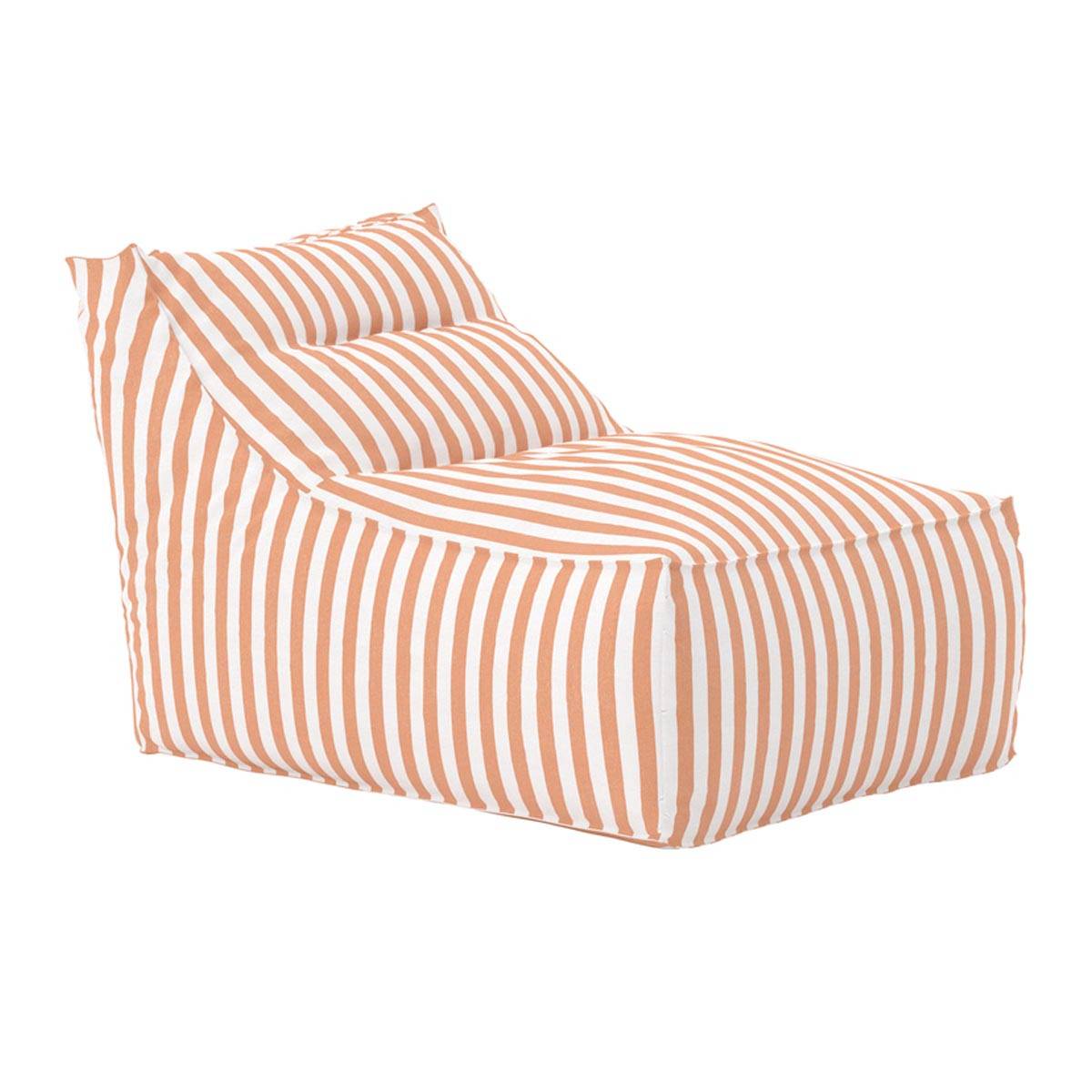 Paris Prix - Bain de Soleil à Rayures "Redang" 118cm Orange & Blanc - Image 1