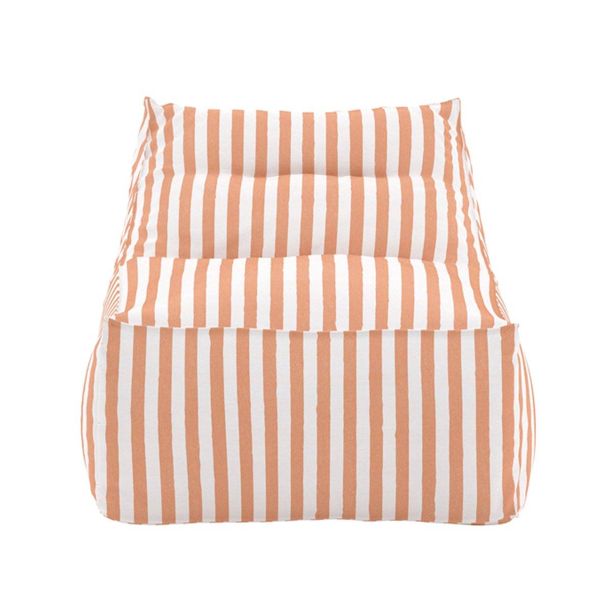 Paris Prix - Bain de Soleil à Rayures "Redang" 118cm Orange & Blanc - Image 2