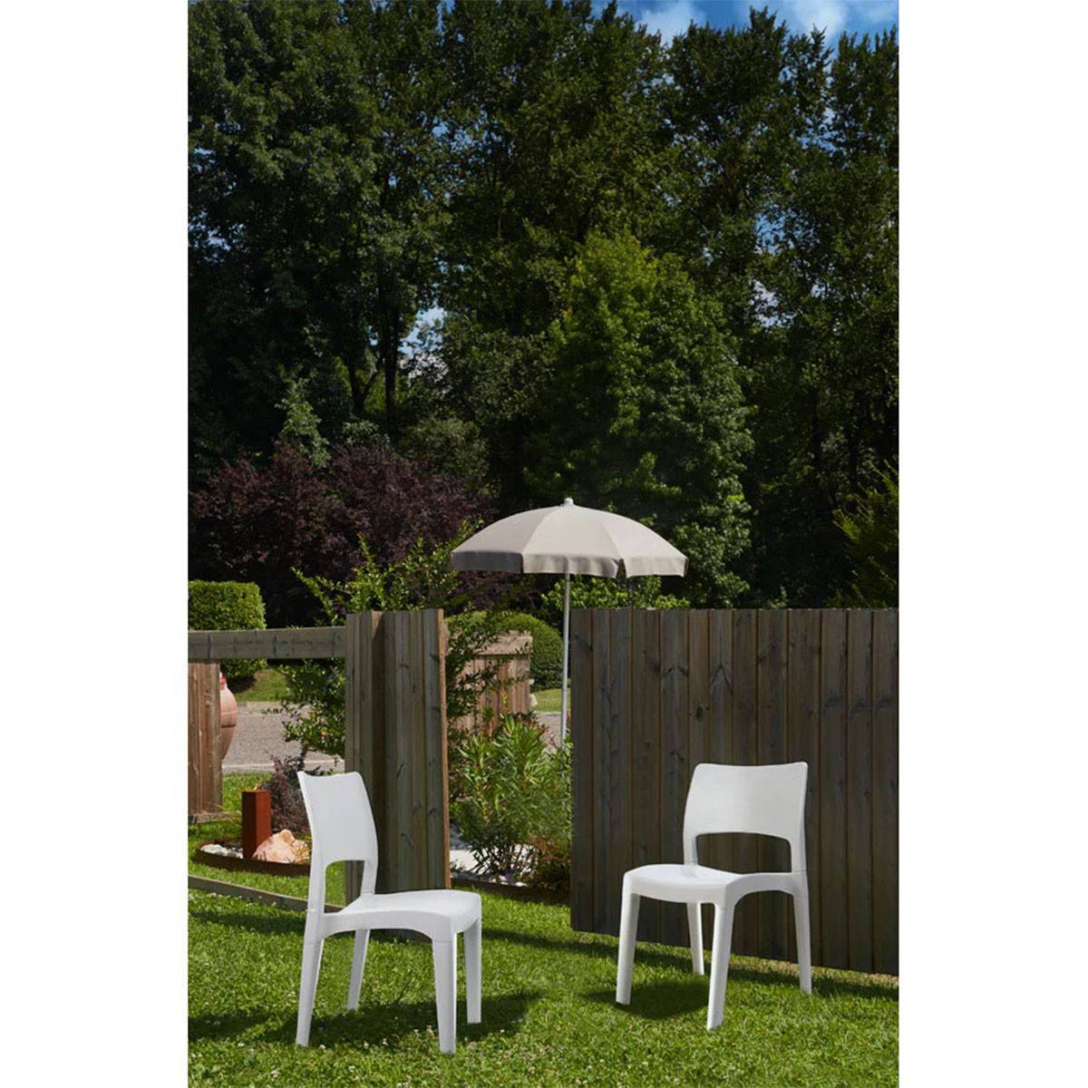 Chaise PVC blanche Intérieur/extérieur empilable et démontable 50x51xH82cm PRO - Imagen 4