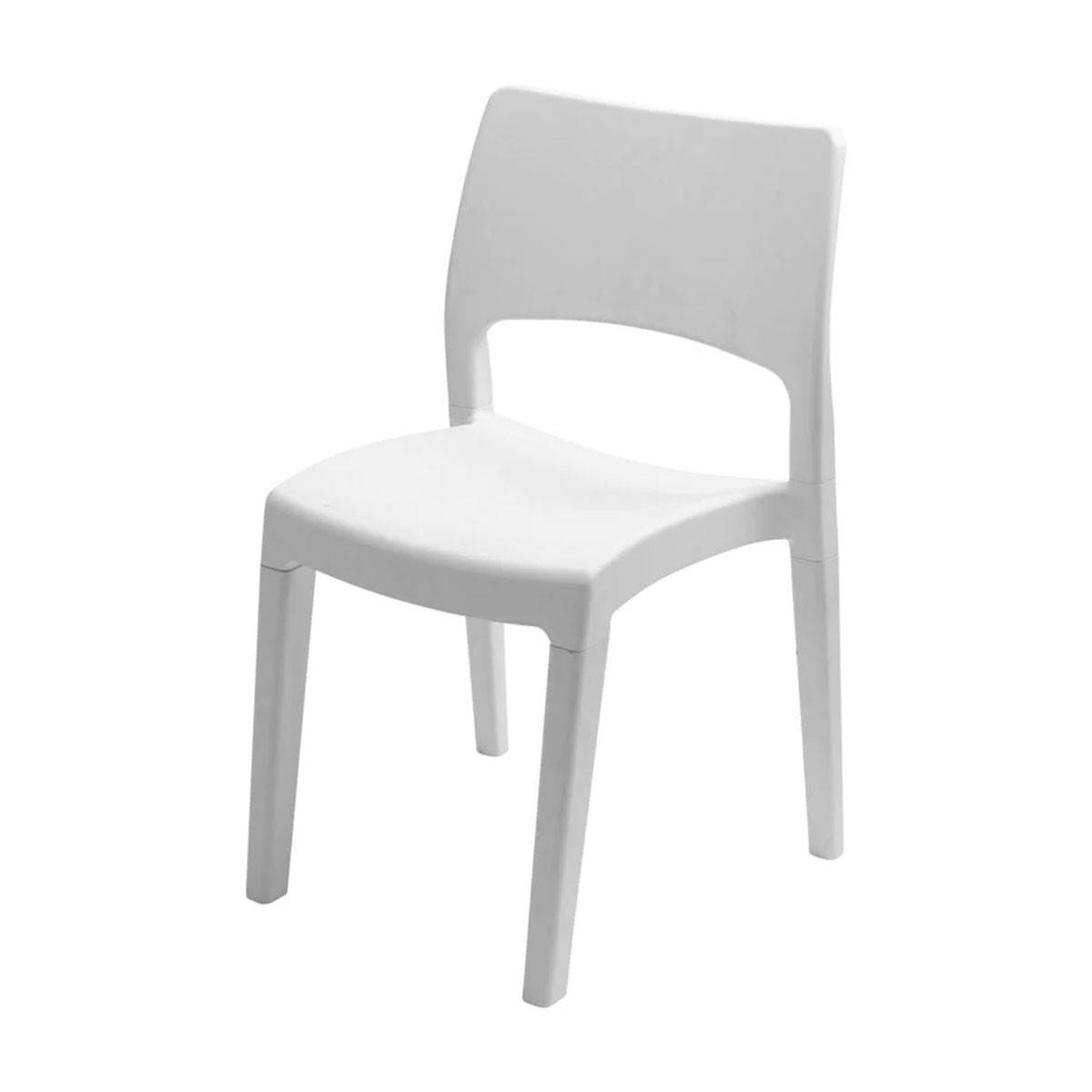 Chaise PVC blanche Intérieur/extérieur empilable et démontable 50x51xH82cm PRO - Imagen 1