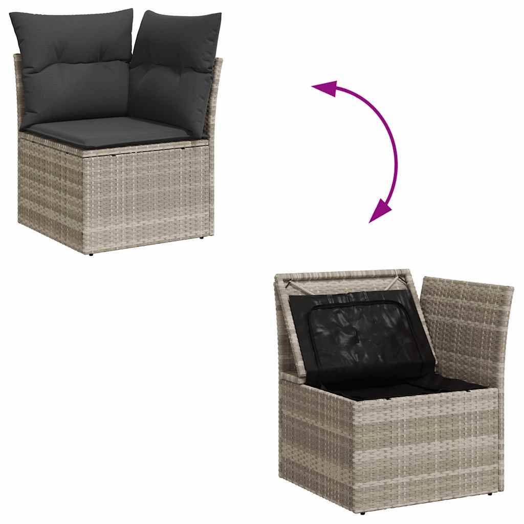 Salon de jardin 10 places avec table relevable et coffres de rangement Gris Clair – ComfortXL Outdoor Living - Imagen 6