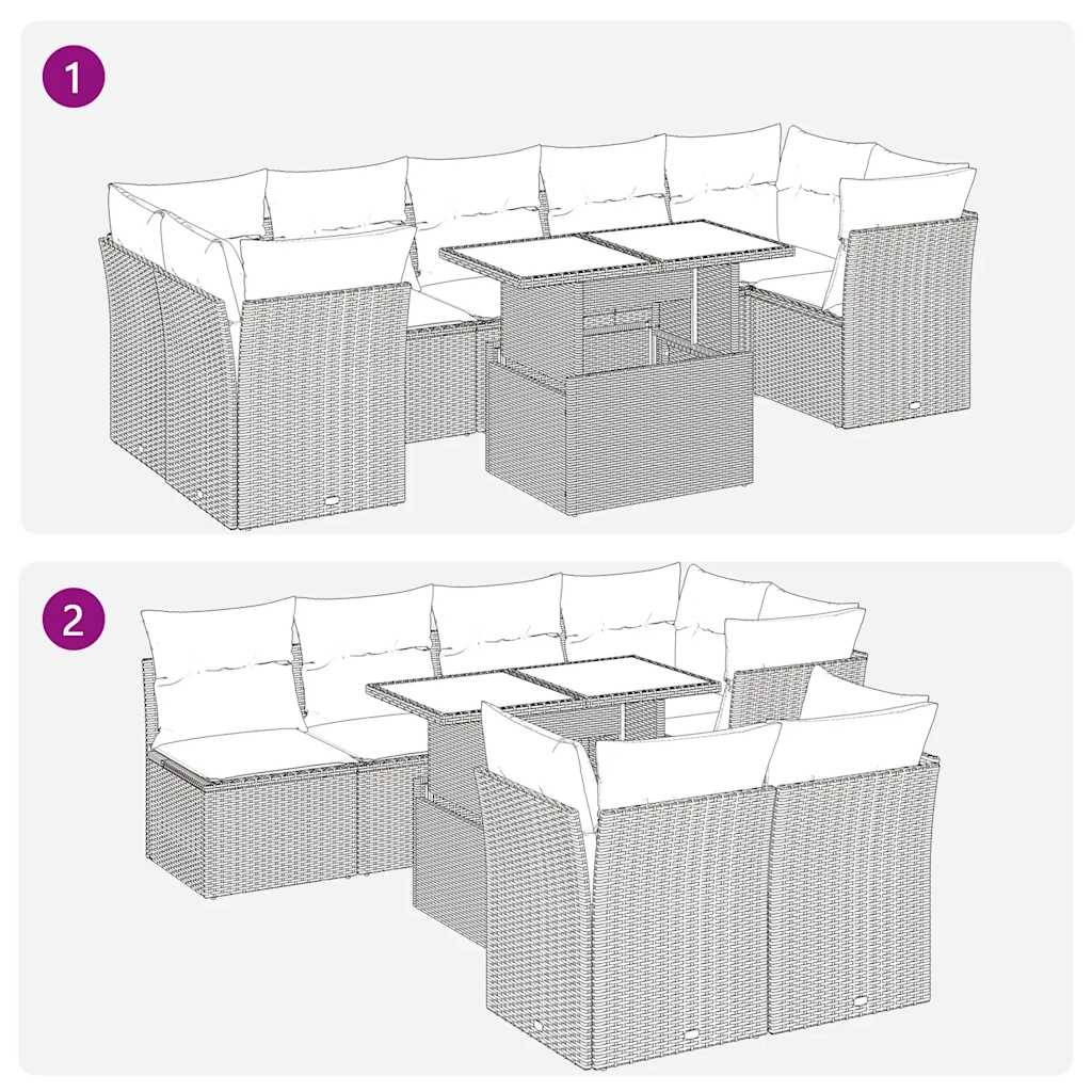 Salon de jardin 10 places avec table relevable et coffres de rangement Gris Clair – ComfortXL Outdoor Living - Imagen 9