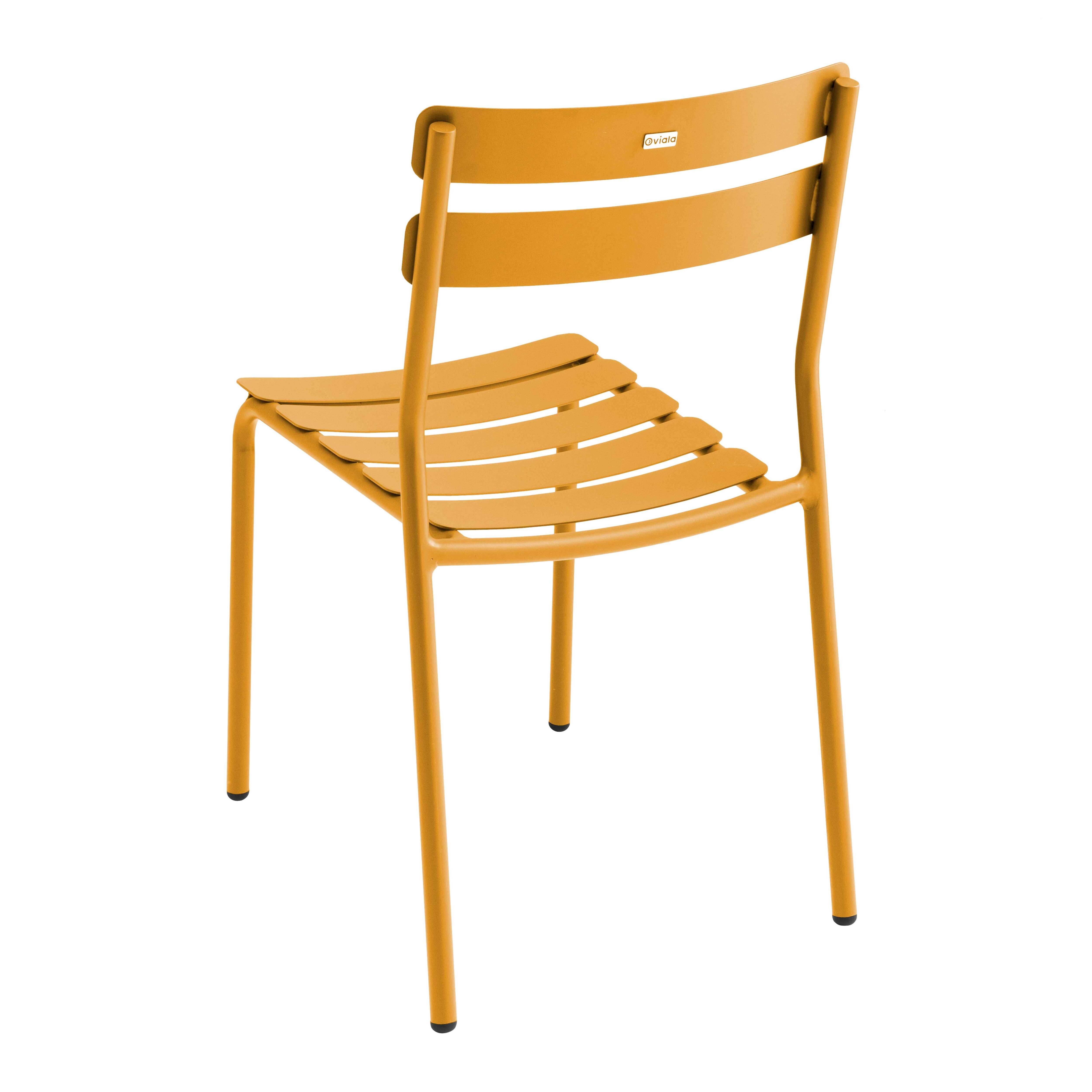Oviala - Ensemble table de terrasse 70cm et 2 chaises jaune moutarde Almada - Oviala - Imagen 6