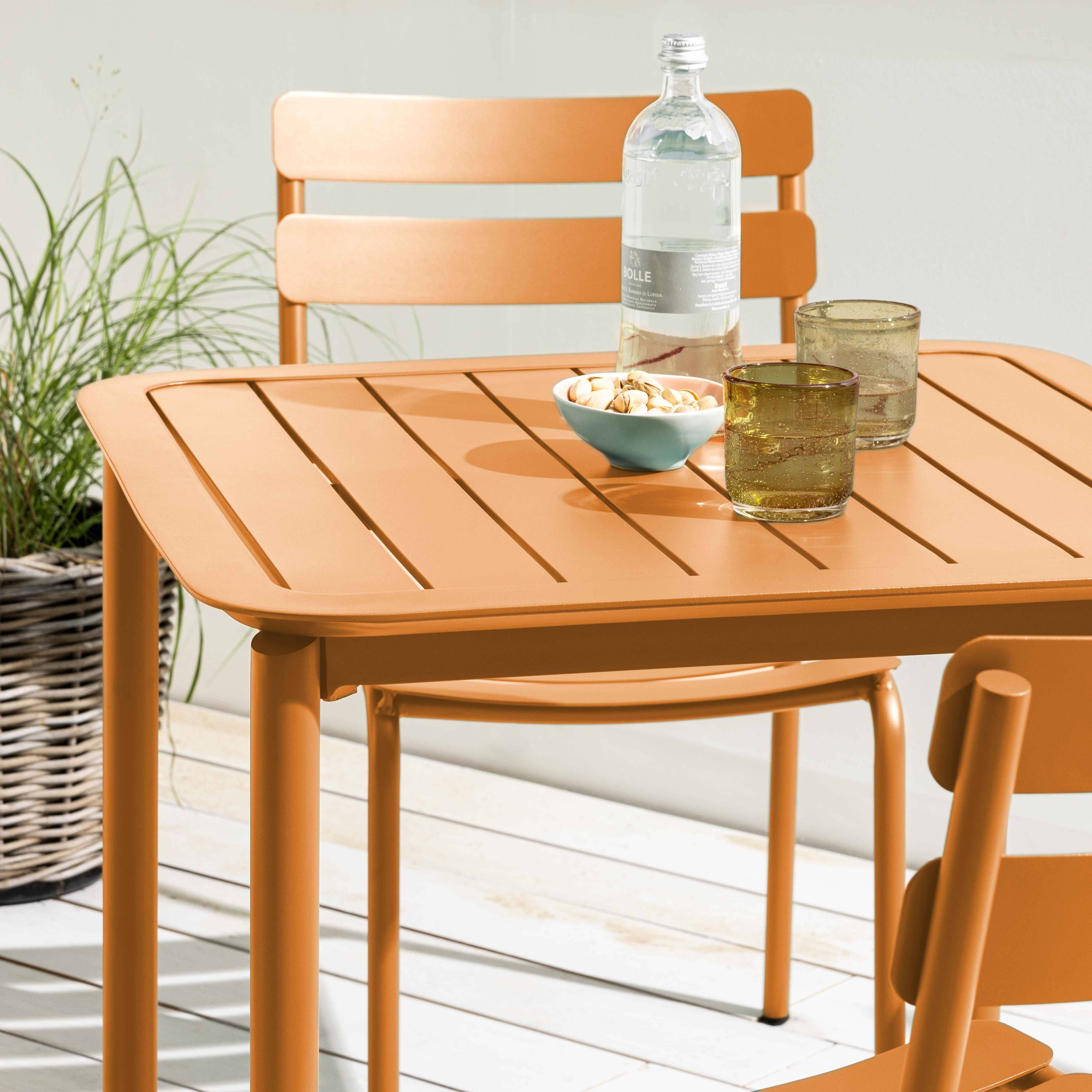 Oviala - Ensemble table de terrasse 70cm et 2 chaises jaune moutarde Almada - Oviala - Imagen 3