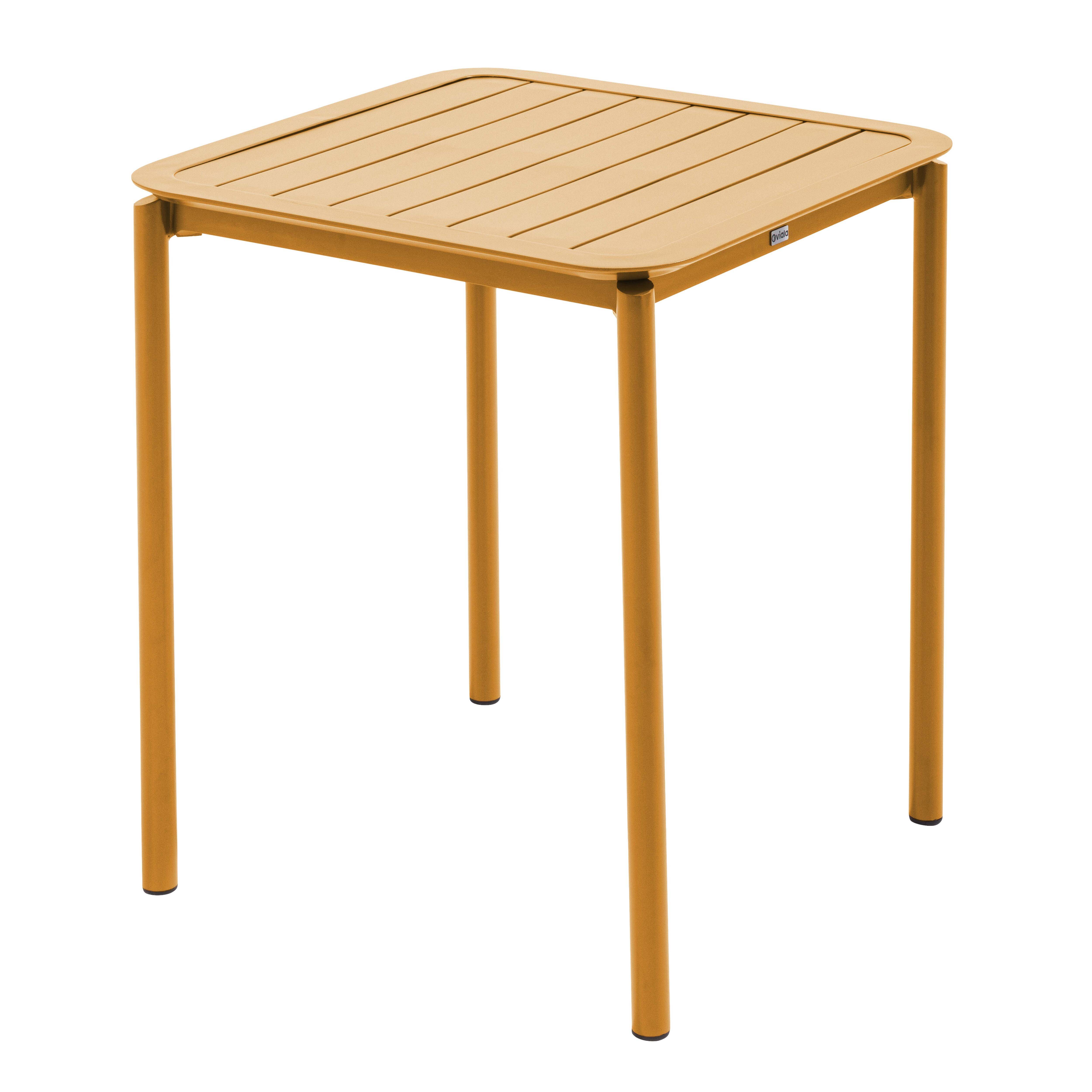 Oviala - Ensemble table de terrasse 70cm et 2 chaises jaune moutarde Almada - Oviala - Imagen 5