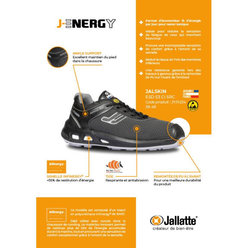 Jallatte - Chaussures de sécurité basse Jalskin - S3 CI SRC - T.45 - Noir - JALLATTE - JYJY23445 - Imagen 2