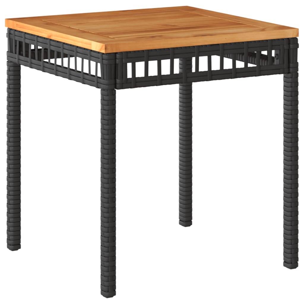 Ensemble de bistro 3 pcs | Mobilier d'extérieur et coussins noir résine tressée acacia Maison Chic - Image 6