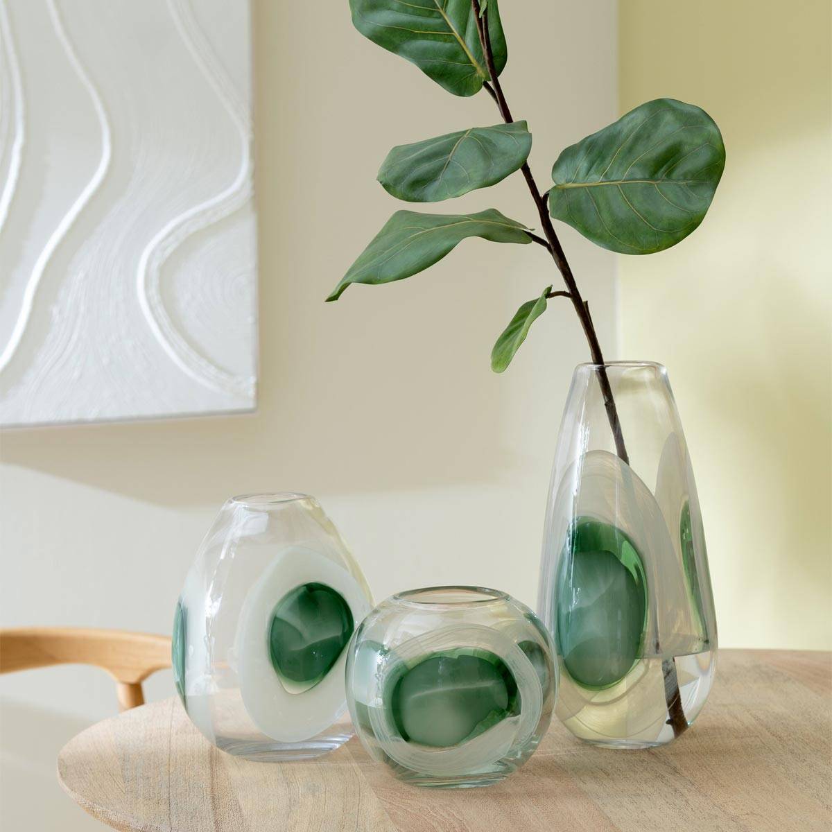 Vase Design en Verre "Livy" 37cm Multicolore - Image 3