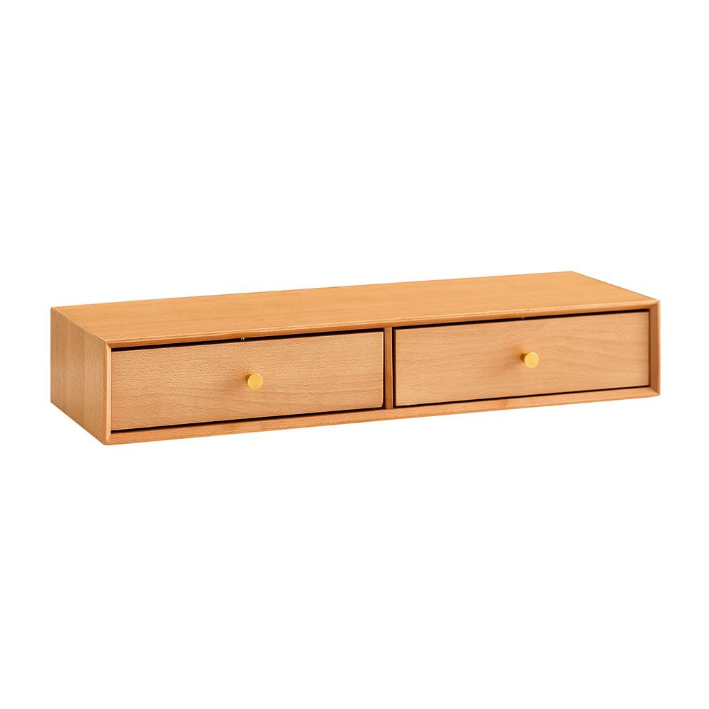 Étagère Murale Scandinave avec Tiroir - Suspendue Flottante en Bois Style Vintage
