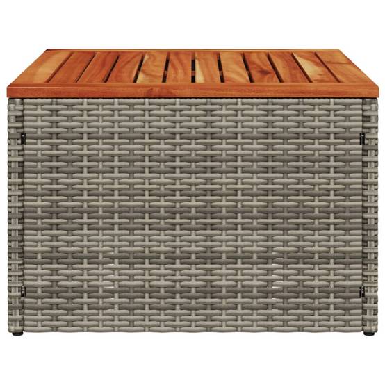 ComfortXL - Table d'Appoint de Jardin Grise et Bois 55cm, Carrée en Résine Tressée et Acacia – ComfortXL Outdoor Living - Image 5