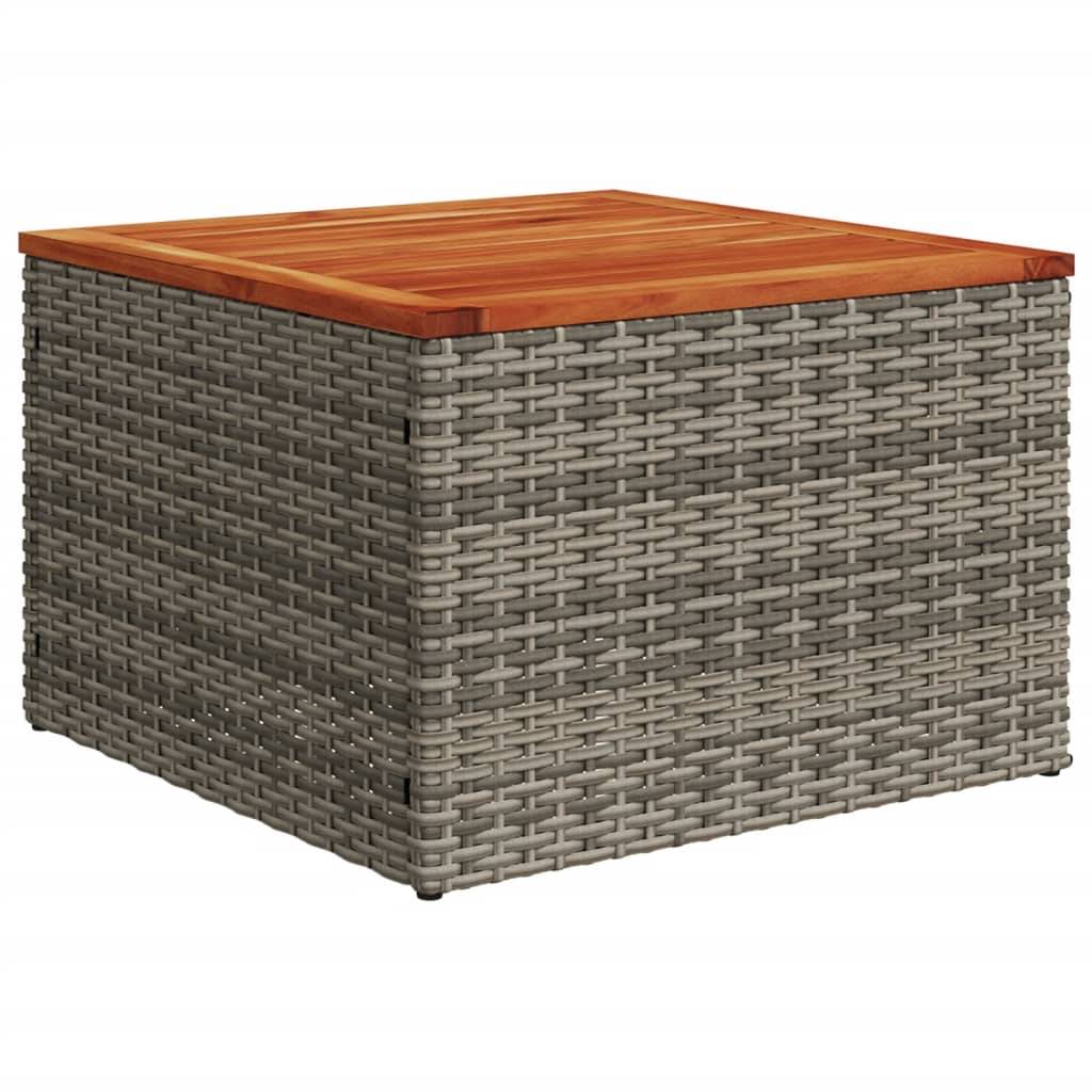 ComfortXL - Table d'Appoint de Jardin Grise et Bois 55cm, Carrée en Résine Tressée et Acacia – ComfortXL Outdoor Living - Image 6