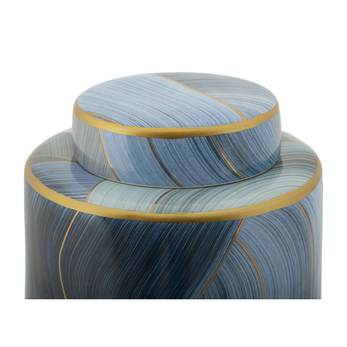 Paris Prix - Vase Cylindrique en Céramique "Elegant" 34cm Bleu - Image 2