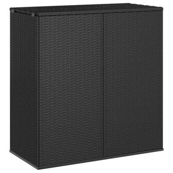 Boîte à coussins coffre de rangement de jardin résine tressée 100 x 49 x 103,5 cm noir - Image 2
