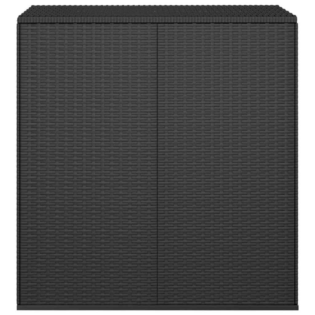 Boîte à coussins coffre de rangement de jardin résine tressée 100 x 49 x 103,5 cm noir - Image 3