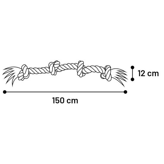 Jouet corde XXL avec 4 nœuds Bleu ø 12 cm x 150 cm pour chien - Image 4