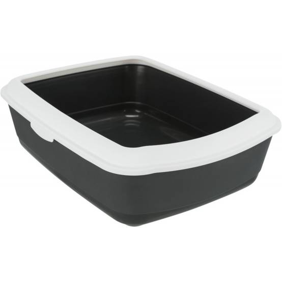 Trixie - Bac à litière gris foncé avec rebord 37 x 47 x 15 cm pour chats - Image 2