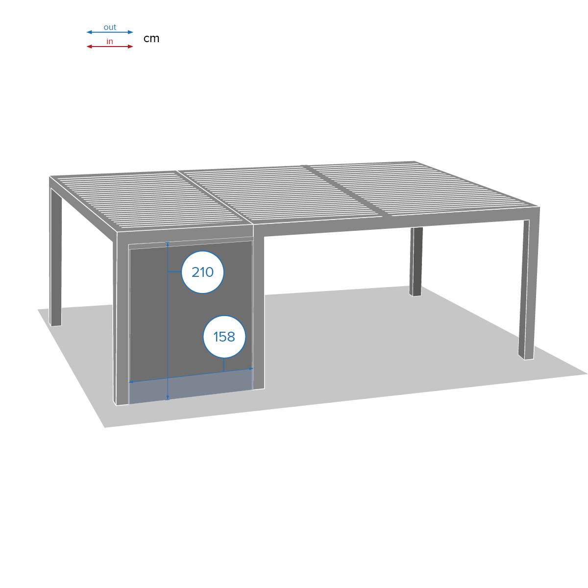 Hesperide - Store semi-automatique petit modèle pour pergola bioclimatique "Majaé" 3,6x3,6m Hespéride - Imagen 4
