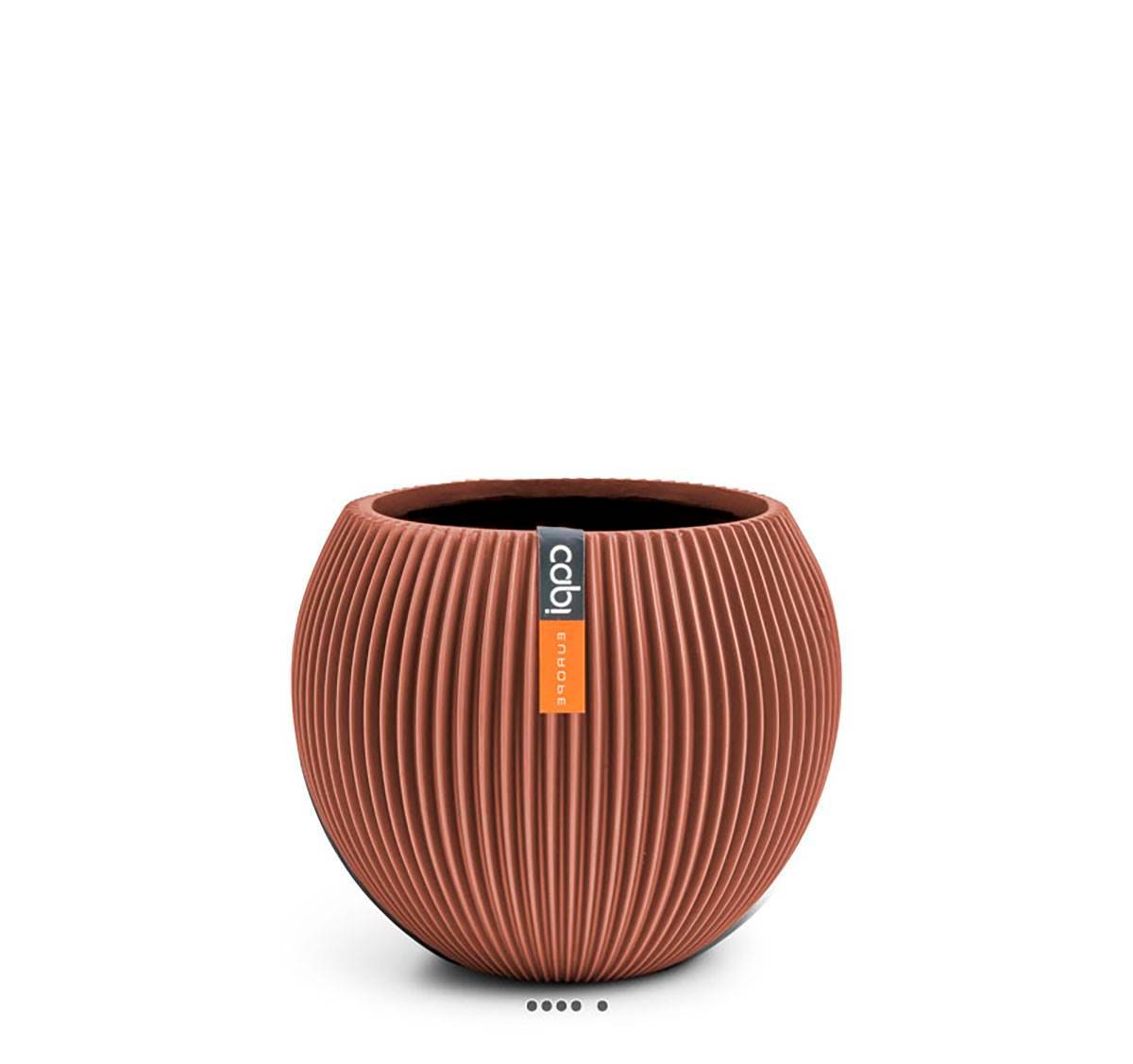Artificielles - Vase Groove plastique forme boule H 15 x D 18cm Rouge - dimhaut: H 15 cm - couleur: Rouge - Imagen 1