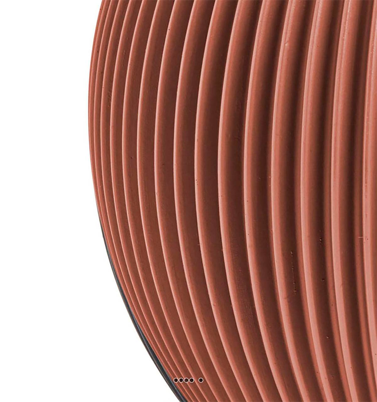 Artificielles - Vase Groove plastique forme boule H 15 x D 18cm Rouge - dimhaut: H 15 cm - couleur: Rouge - Imagen 2